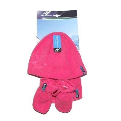 Detský set RUCANOR FALTO (ružový) - čiapka, šál, rukavice