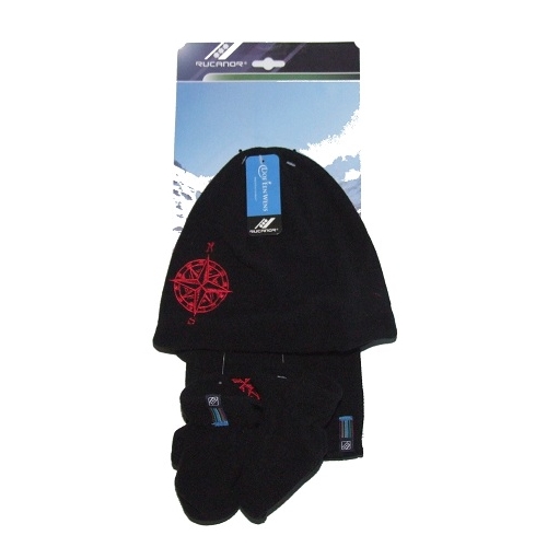 Detský set RUCANOR FLOYD (čierny) - čiapka, šál, rukavice