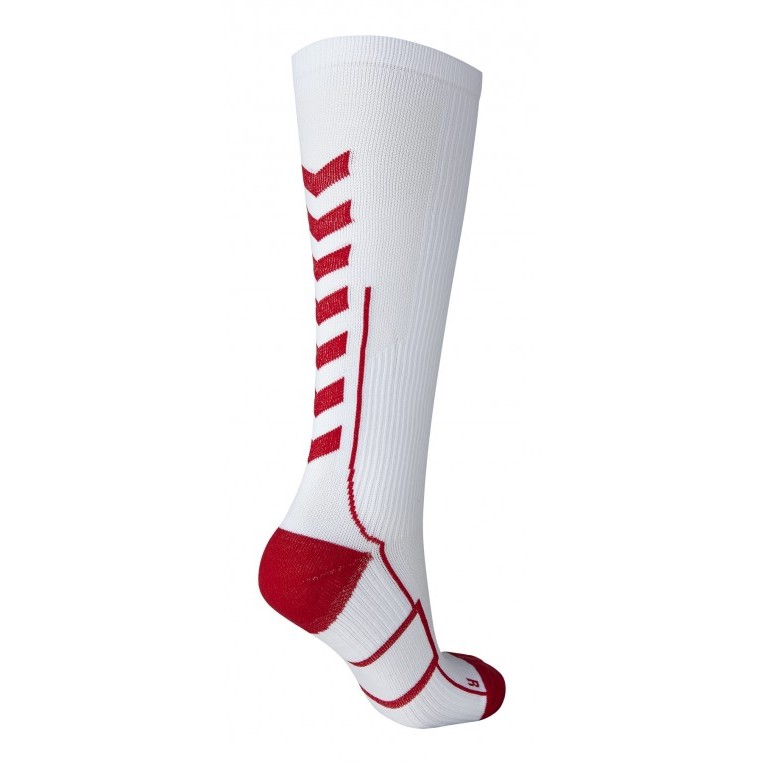 Podkolienky HUMMEL Tech indoor sock long – bielo/červené