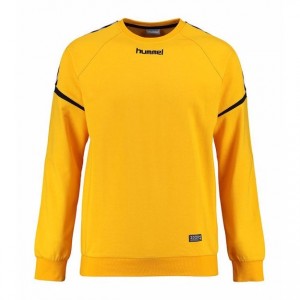 Mikina HUMMEL Authentic charge cotton sweatshirt - žltá